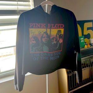 Black Pink Floyd cropped sweatshirt